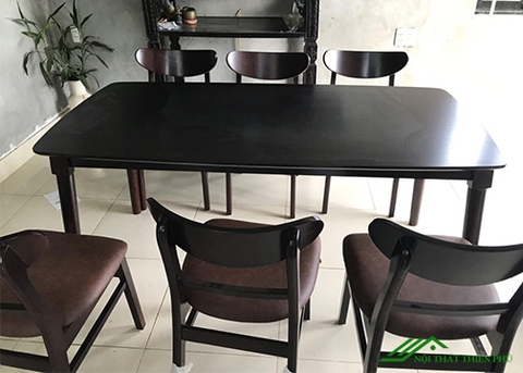 Bàn ăn mango nâu 6 ghế - BA 15