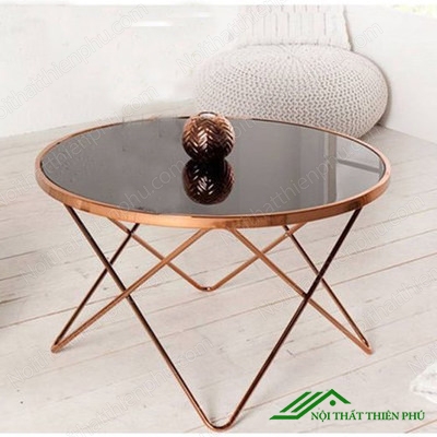 Bàn trà sofa mặt kính chân chéo - BT 07