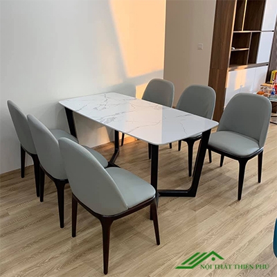Bộ bàn ăn Grace mặt đá 6 ghế - BA 19