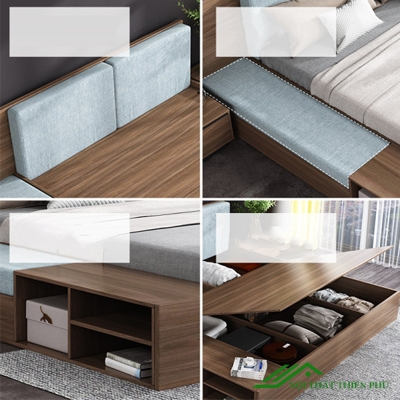 Giường Ngủ Có Đệm Thành Giường, Phản Lật, Giá Để Đồ - GN 61