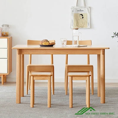 Bộ Bàn Ăn 4 Ghế Gỗ Sồi Thiết Kế Đẹp - BA 79