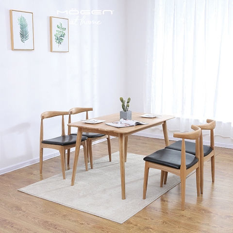 Bộ bàn ăn 4 ghế Bull màu gỗ sồi tự nhiên - BA 56