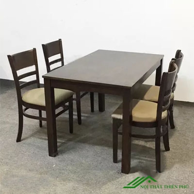 Bàn ăn cabin 4 ghế màu nâu - BA 05