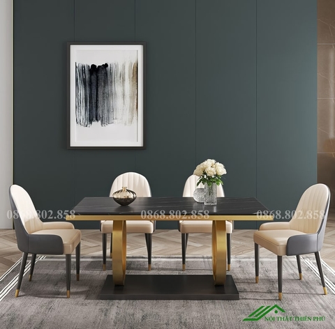 Bộ bàn ăn đá cẩm thạch cao cấp - BA 87