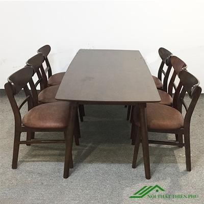 Bàn ăn mango nâu 6 ghế - BA 15