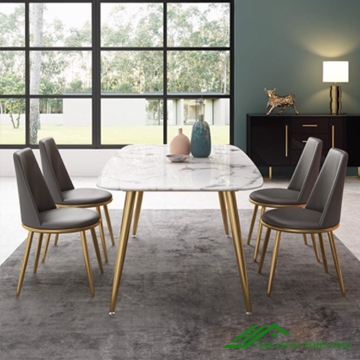 Bàn ăn 4 ghế Gubi chân mạ vàng - BA 26