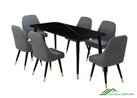 Bàn ăn mặt đá ceramic 4 ghế đẹp - BA 25