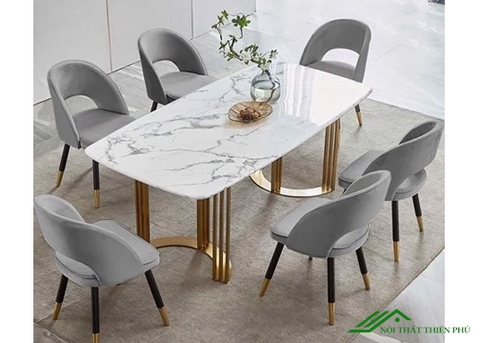 Bàn ăn mặt đá 6 ghế Saarinen - BA 23