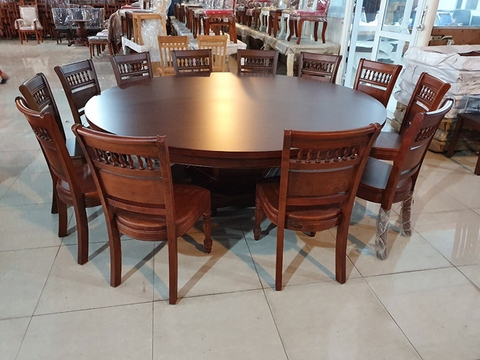 Bộ Bàn Ăn Tròn 6 Ghế Gỗ Tự Nhiên - BA 48