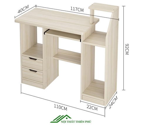 Bàn làm việc có kệ sách tiện dụng - HS 21