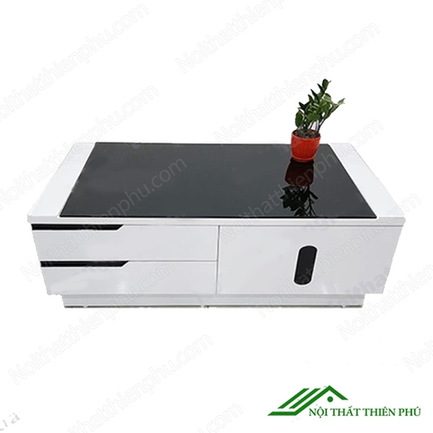 Bàn trà mặt kính 3 ngăn hiện đại - BT 10