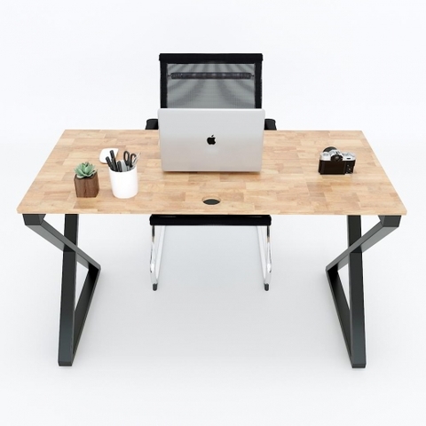 Bàn làm việc chân sắt chữ X 1m2x60 - CS 21