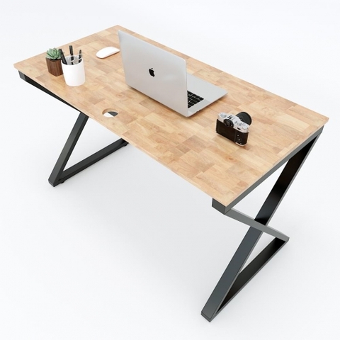 Bàn làm việc chân sắt chữ X 1m2x60 - CS 21