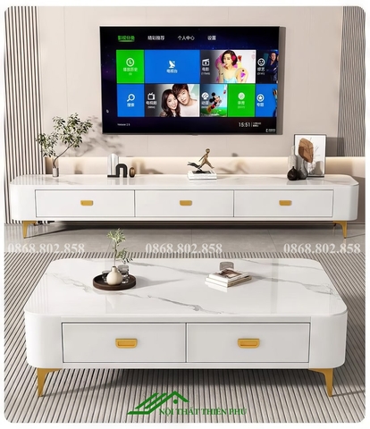 Mẫu bàn sofa mặt đá sang trọng phòng khách - BT 94