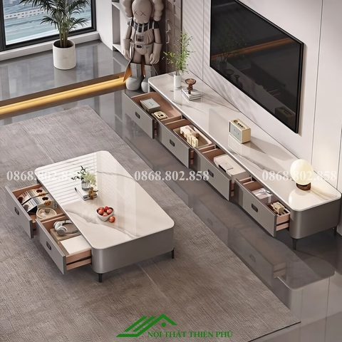 Mẫu bàn sofa mặt đá sang trọng phòng khách - BT 94