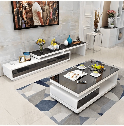 Bàn trà sofa gỗ mặt kính hiện đại - BT 19