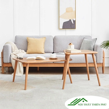 Bàn trà đôi gỗ sồi hiện đại - BT 51