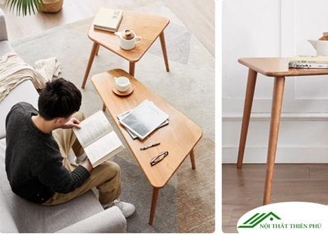 Bàn trà đôi gỗ sồi hiện đại - BT 51