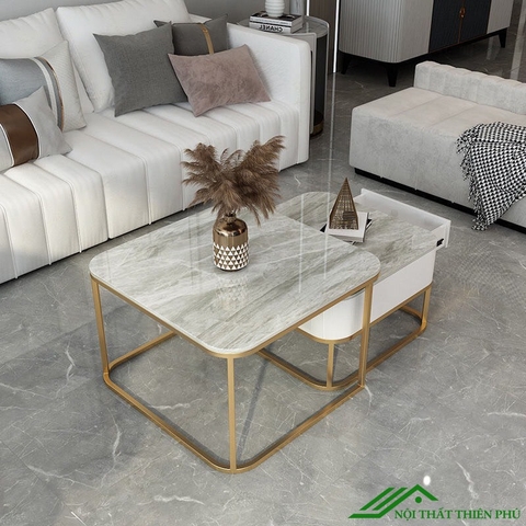 Bàn trà đôi hình vuông có ngăn kéo - BT 85