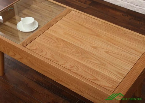 Bàn trà gỗ sồi dáng cao phong cách Bắc âu - BT 44