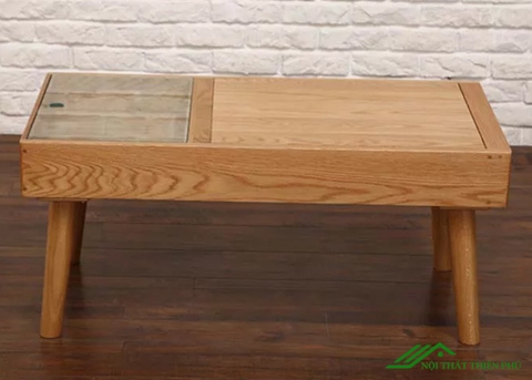 Bàn trà gỗ sồi dáng cao phong cách Bắc âu - BT 44