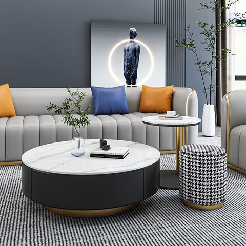 Bàn Trà Tròn Mặt Đá - BT 73