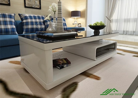 Bàn trà sofa gỗ mặt kính hiện đại - BT 19