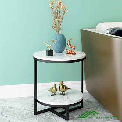 Bàn Trà Nhỏ Mặt Đá 2 Tầng  - BT 60