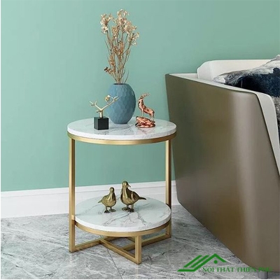 Bàn Trà Nhỏ Mặt Đá 2 Tầng  - BT 60