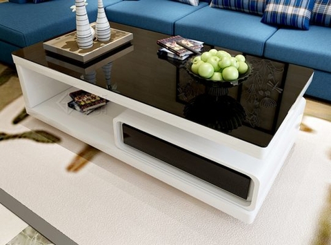 Bàn trà sofa gỗ mặt kính hiện đại - BT 19
