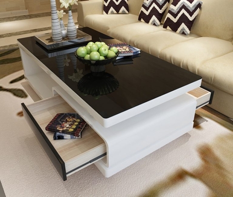 Bàn trà sofa gỗ mặt kính hiện đại - BT 19