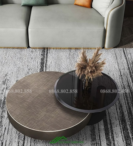 Bàn trà tròn đôi hiện đại đơn giản - BT 99