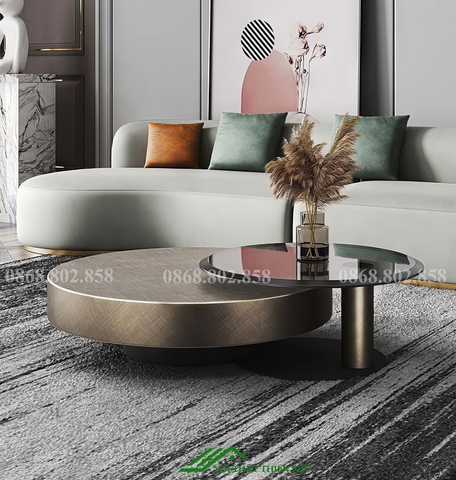 Bàn trà tròn đôi hiện đại đơn giản - BT 99
