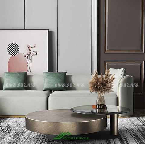 Bàn trà tròn đôi hiện đại đơn giản - BT 99