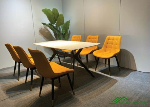 Bộ bàn ăn 6 ghế Loft mặt Ceramic giá rẻ - BA 34