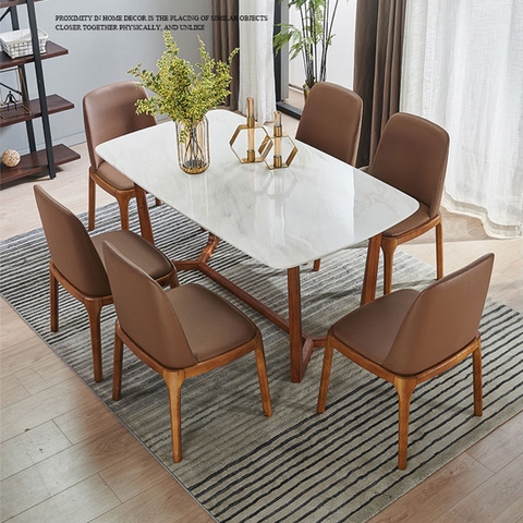 Bộ bàn ăn Grace mặt đá 4 ghế 1m2 đẹp - BA 47