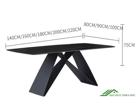 Bộ Bàn Ăn Mặt Đá Hiện Đại Chân Chữ V - BA 78