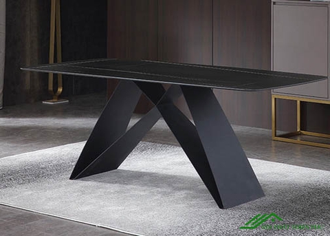 Bộ Bàn Ăn Mặt Đá Hiện Đại Chân Chữ V - BA 78