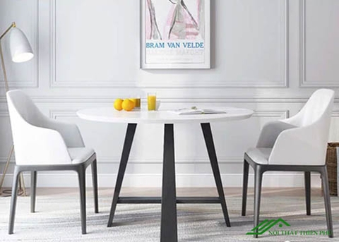 Bộ Bàn Ăn Tròn Mặt Đá Đơn Giản - BA 85