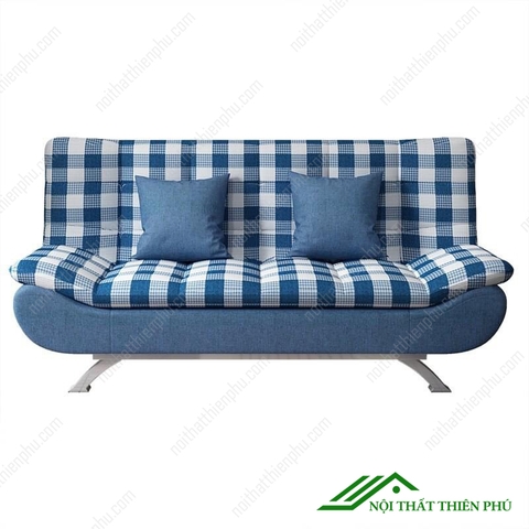 Sofa Giường Đệm Nỉ Xanh Caro Nổi Bật - SF 29