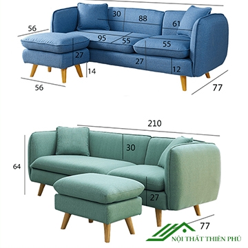 Ghế Sofa Bọc Nỉ Phòng Khách Giá Rẻ - SF 61