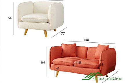 Ghế Sofa Bọc Nỉ Phòng Khách Giá Rẻ - SF 61