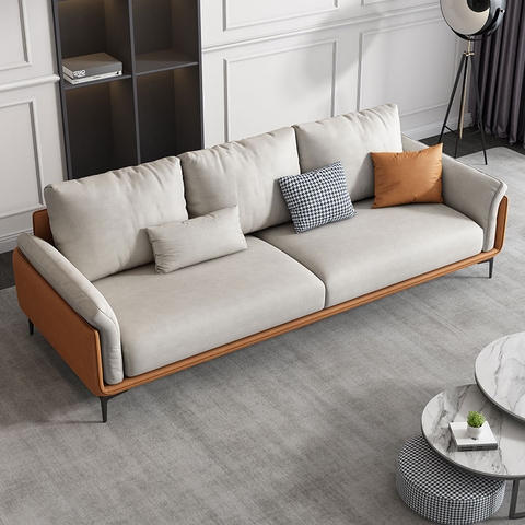 Ghế Sofa Văng Da Kết Hợp Nỉ Hiện Đại - SF 005