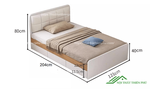 Giường ngủ bọc đệm 1m2 - GN 10