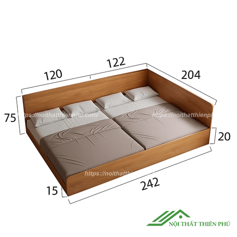 Giường ngủ 2 người riêng biệt hiện đại - GN 22