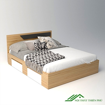 Giường gỗ 2 ngăn kéo đẹp 1m6 - GN 37