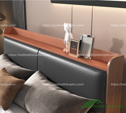 Giường gỗ công nghiệp bọc đệm - GN 26