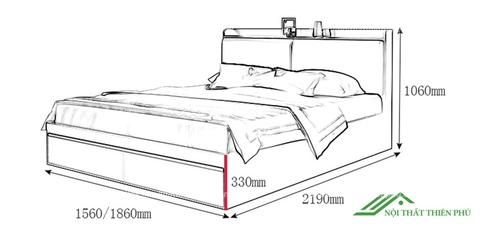Giường gỗ công nghiệp bọc đệm - GN 26