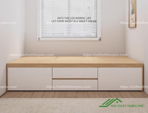 Giường gỗ hộp đơn giản 1m2 - GN 12