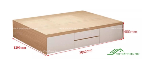 Giường gỗ hộp đơn giản 1m2 - GN 12